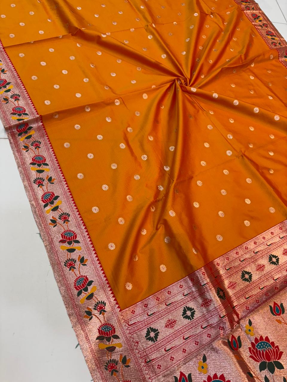 Dhoop Chao Paithani Soft Silk Saree with Meenakari Embroidery