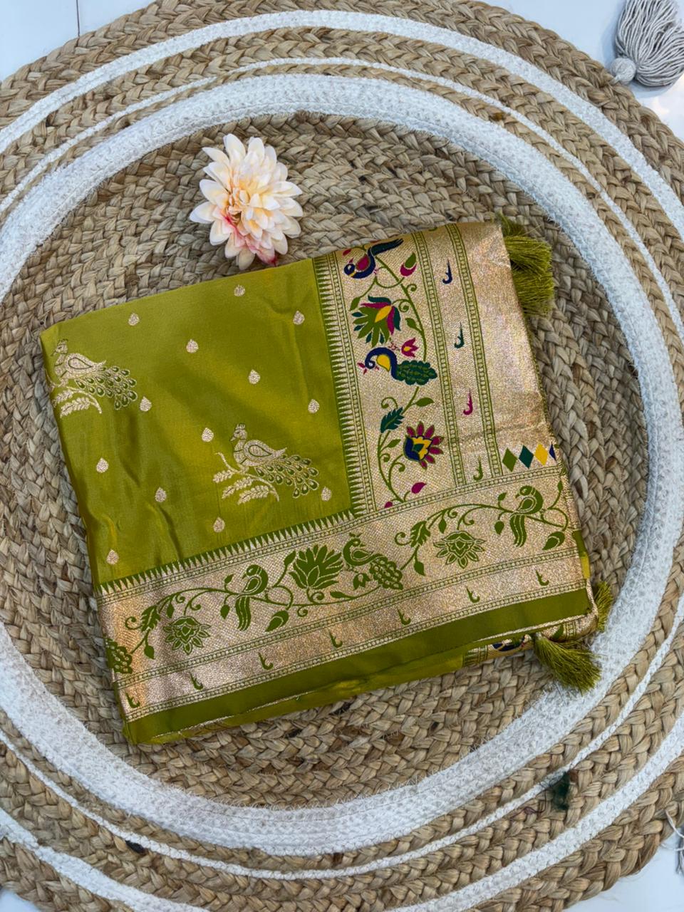 Meenakari Satin Silk Saree for Women | Rich Banarasi Style Lightweight Saree with Full Machine Work