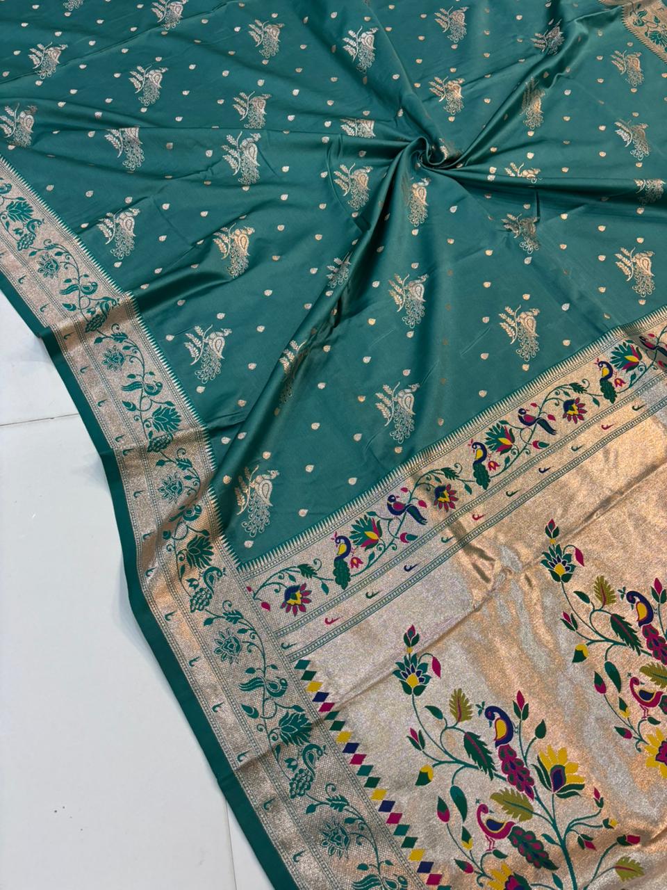 Meenakari Satin Silk Saree for Women | Rich Banarasi Style Lightweight Saree with Full Machine Work