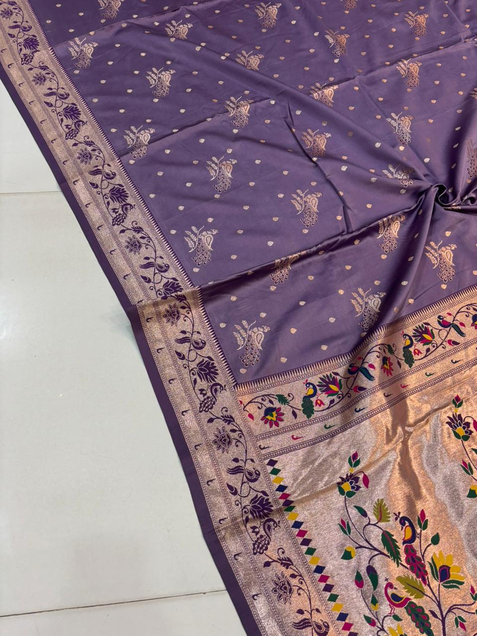 Meenakari Satin Silk Saree for Women | Rich Banarasi Style Lightweight Saree with Full Machine Work