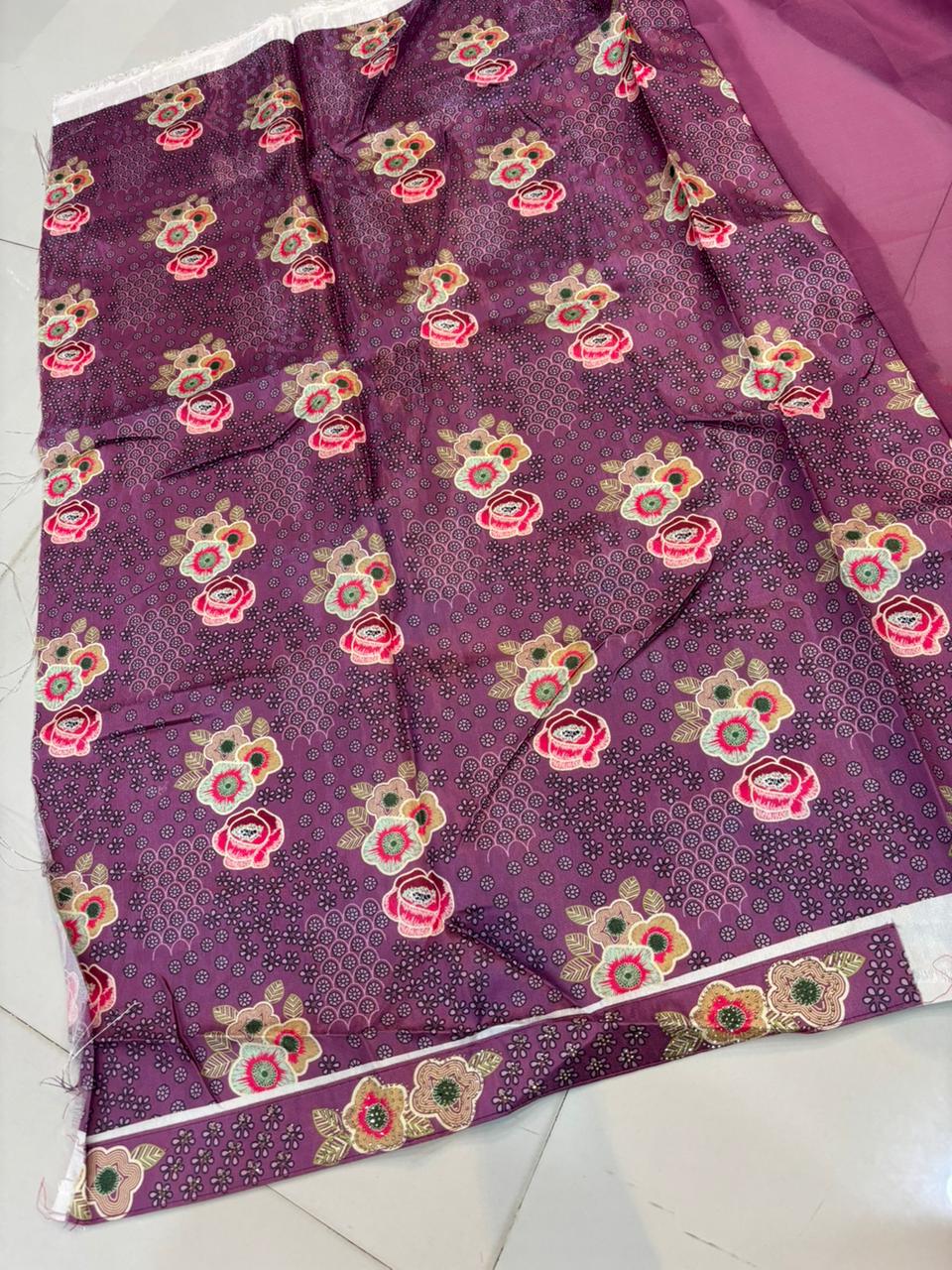 Floral Embroidery Blooming Georgette Party Wear Saree