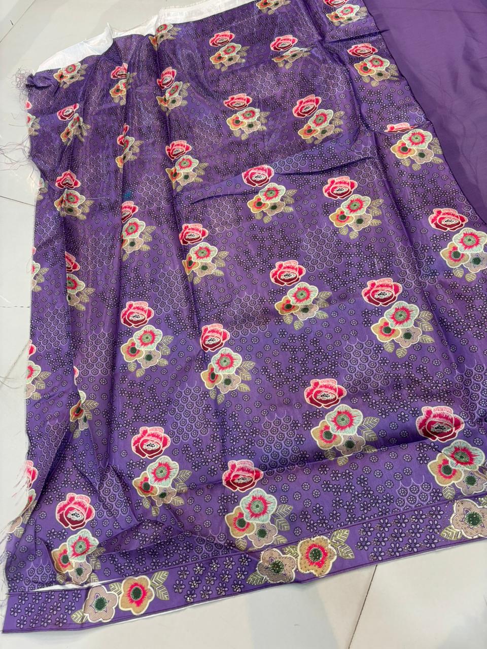 Floral Embroidery Blooming Georgette Party Wear Saree