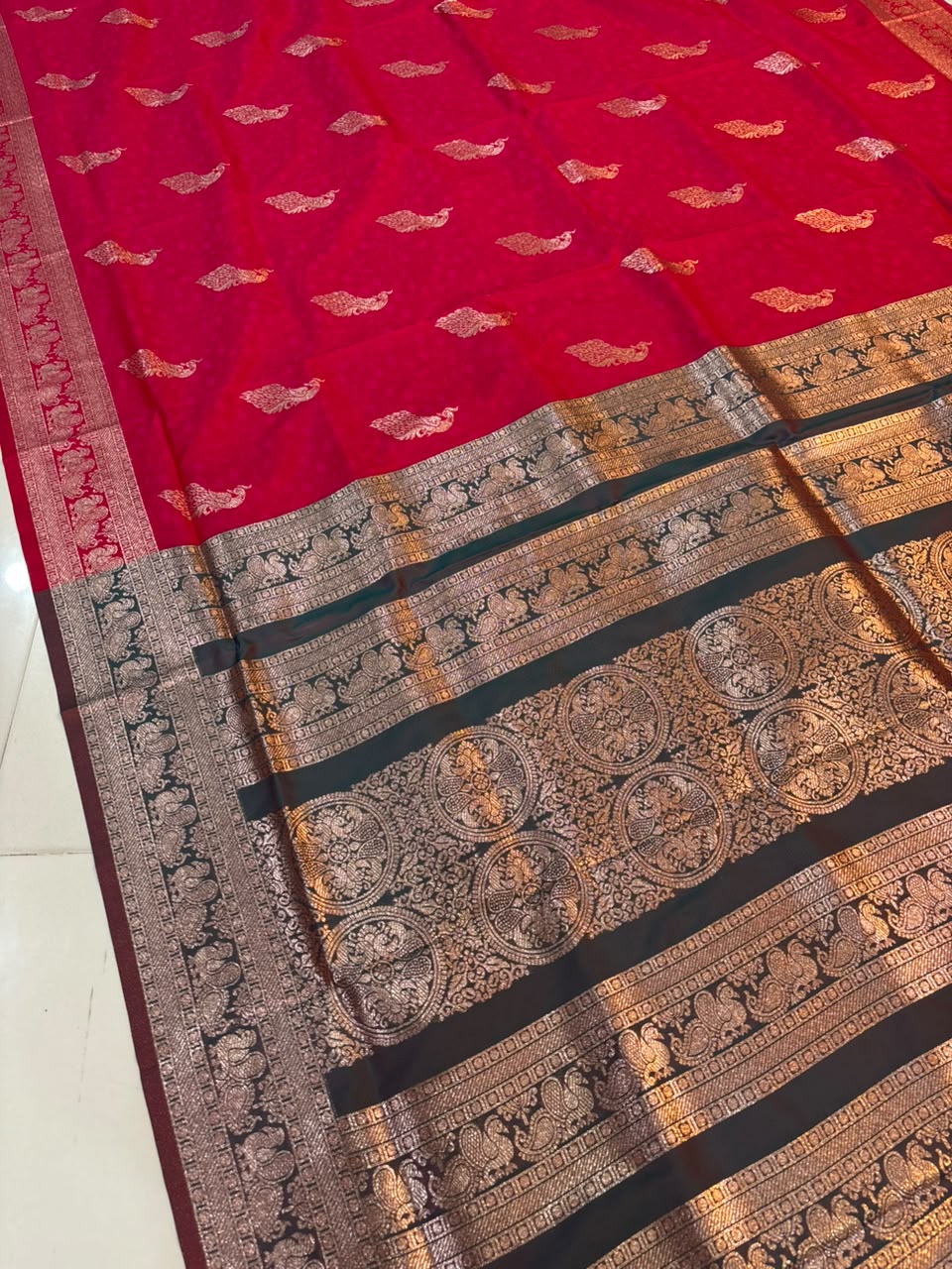 Soft Banarasi Silk Dhoop Chao Paithani Saree | Silver Chanderi Weaving