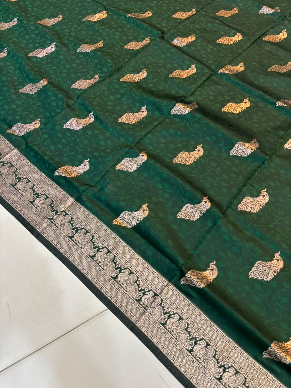 Soft Banarasi Silk Dhoop Chao Paithani Saree | Silver Chanderi Weaving