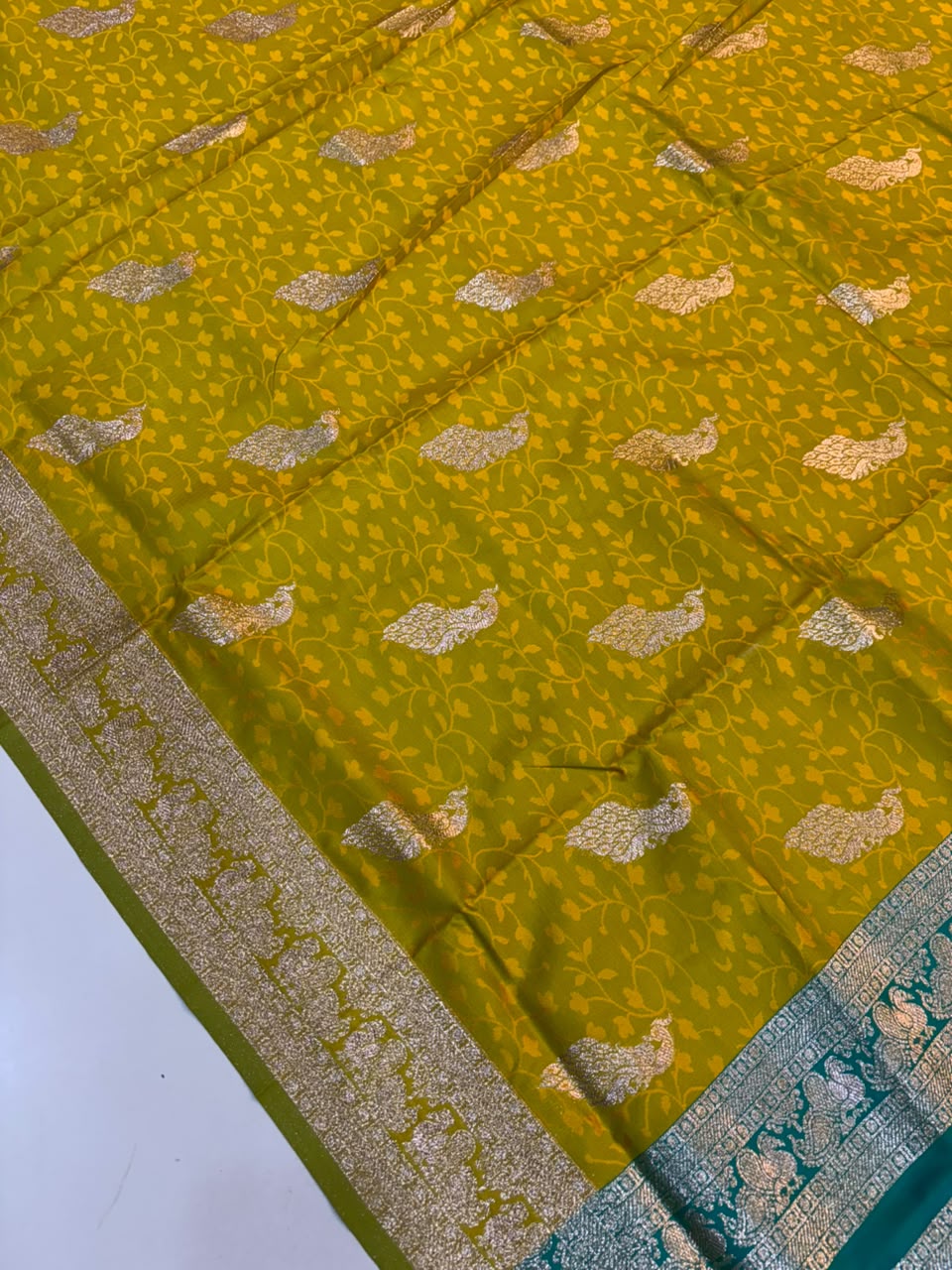 Soft Banarasi Silk Dhoop Chao Paithani Saree | Silver Chanderi Weaving