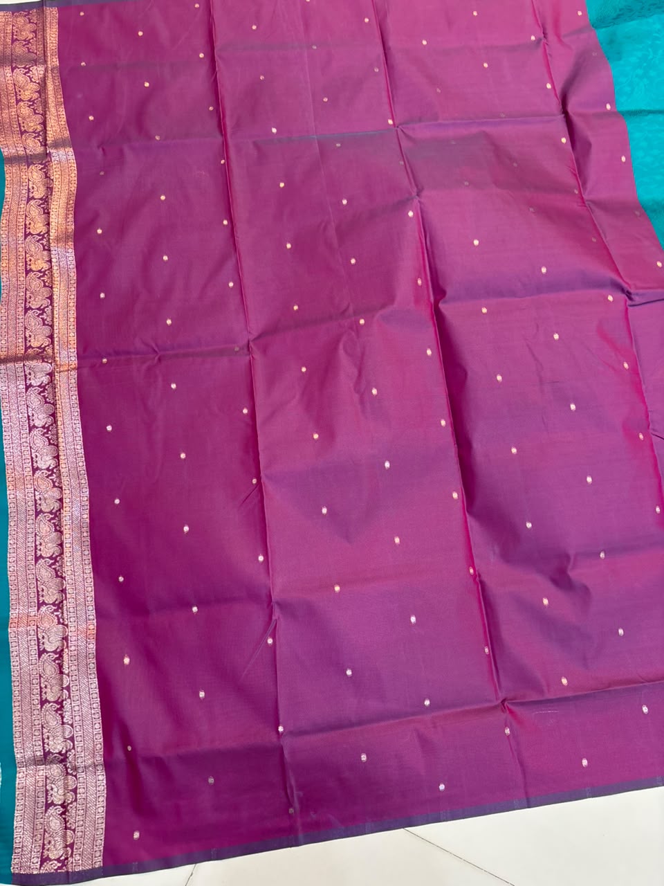 Soft Banarasi Silk Dhoop Chao Paithani Saree | Silver Chanderi Weaving