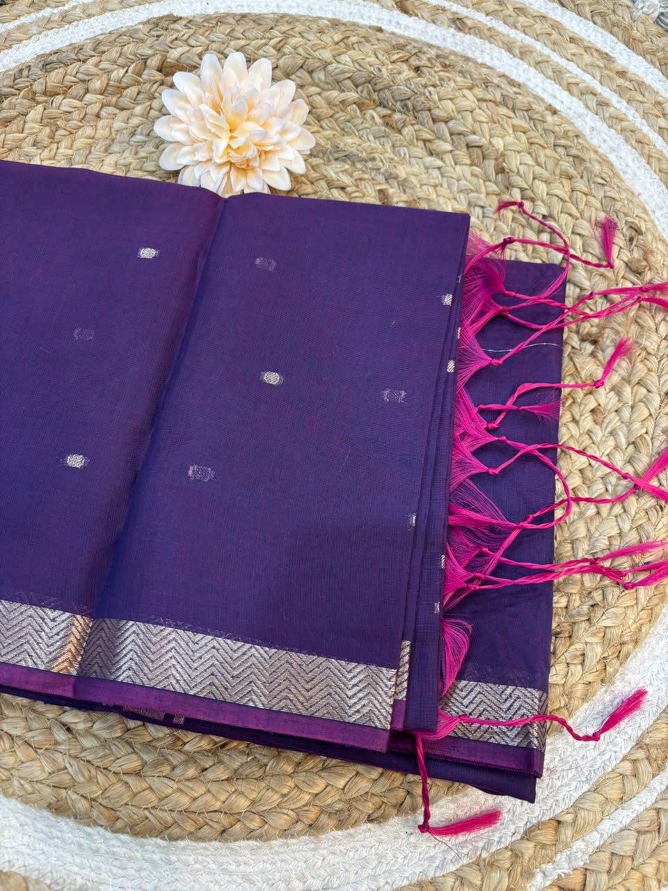 Trending Maheshwari Banglori South Cotton Saree | Embroidery Butta Work