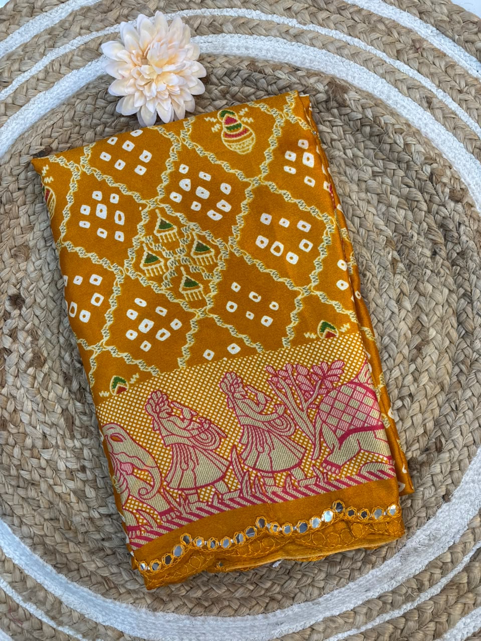 Bandhani Chiffon Silk Saree | Soft Bandej Daily Wear Saree