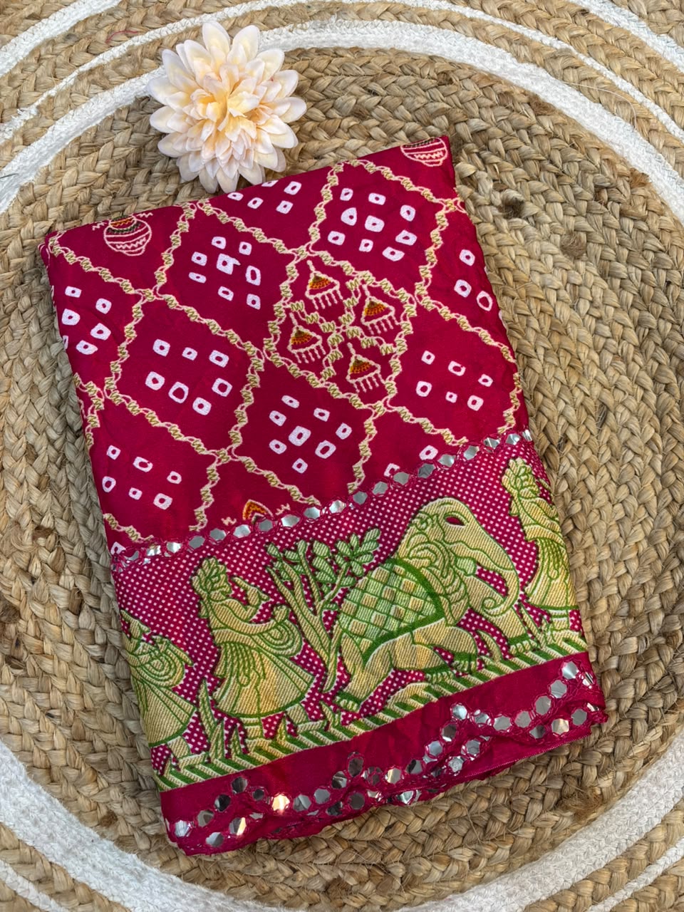 Bandhani Chiffon Silk Saree | Soft Bandej Daily Wear Saree