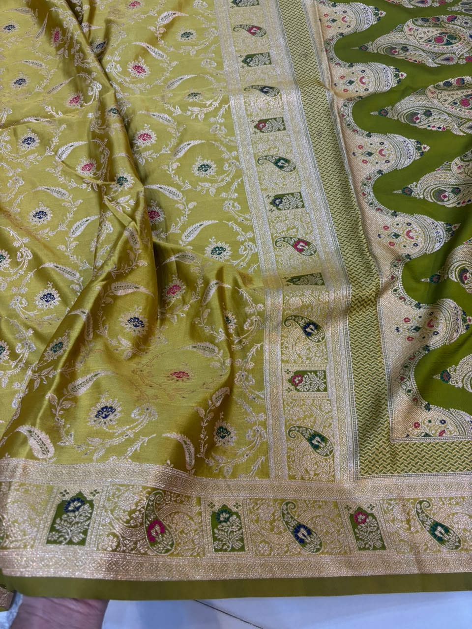 Meenakari Satin Silk Saree for Women | Rich Banarasi Style Lightweight Saree with Full Machine Work