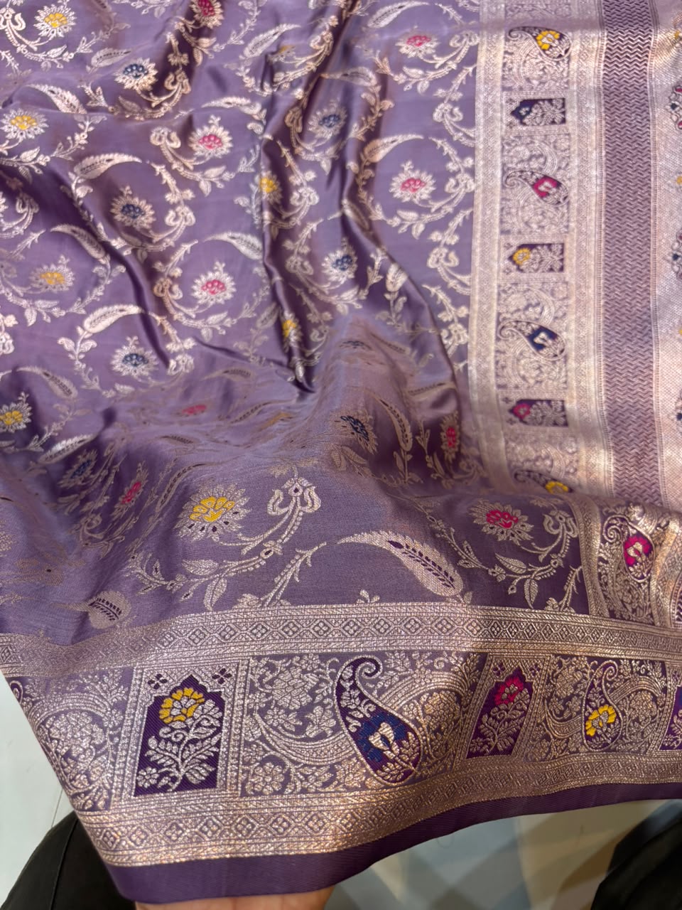 Meenakari Satin Silk Saree for Women | Rich Banarasi Style Lightweight Saree with Full Machine Work