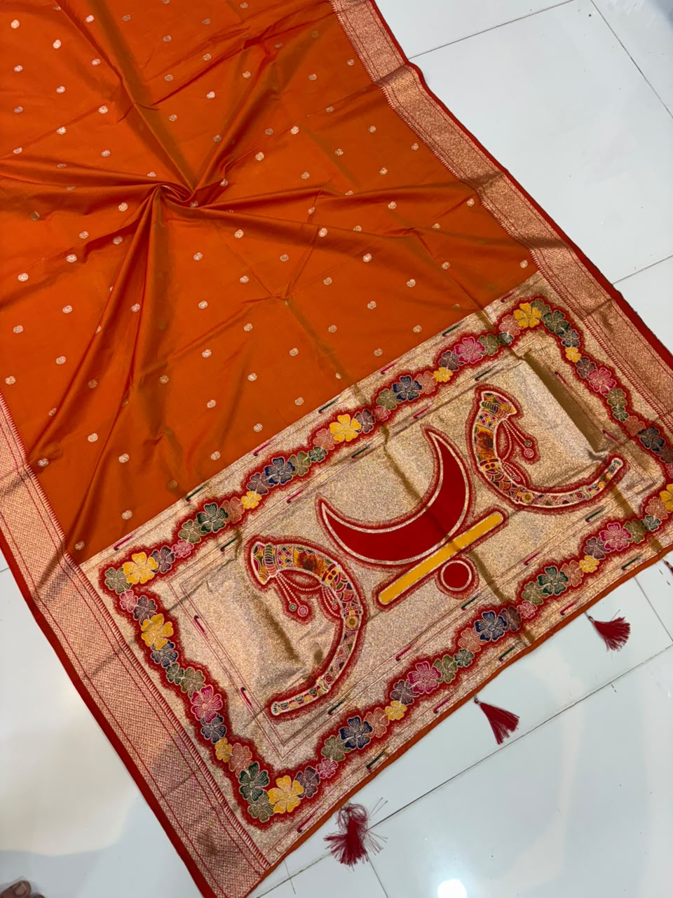 Viral Rajmata Banarasi Silk Saree with Heavy Aari Work Blouse