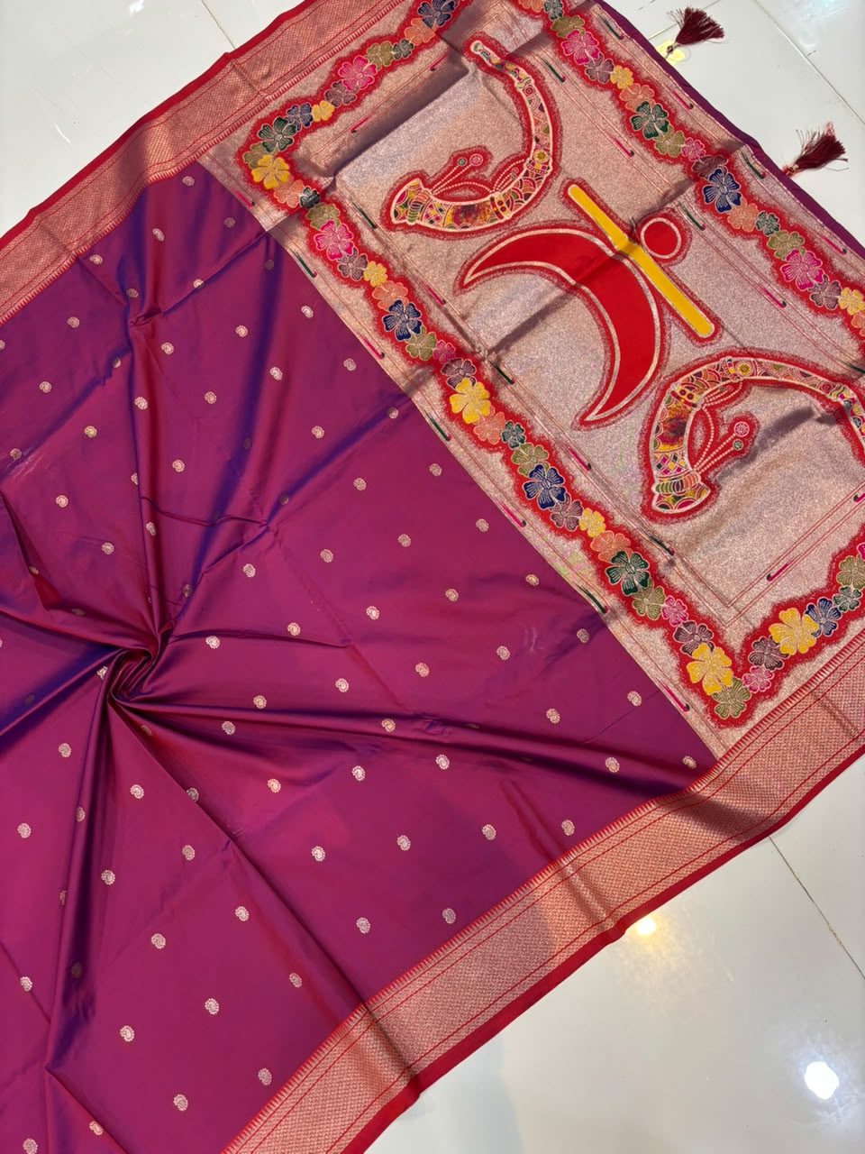 Viral Rajmata Banarasi Silk Saree with Heavy Aari Work Blouse