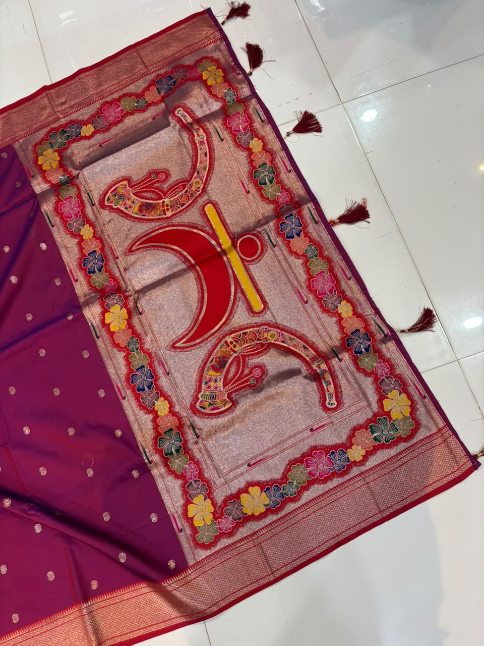 Viral Rajmata Banarasi Silk Saree with Heavy Aari Work Blouse