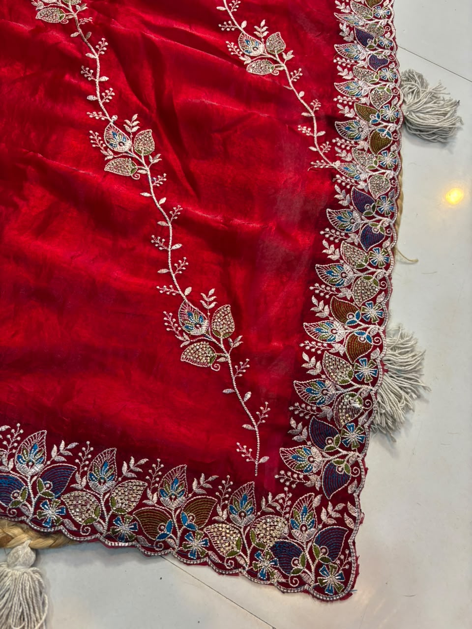 Royal Diamond Embroidered Designer Fancy Saree