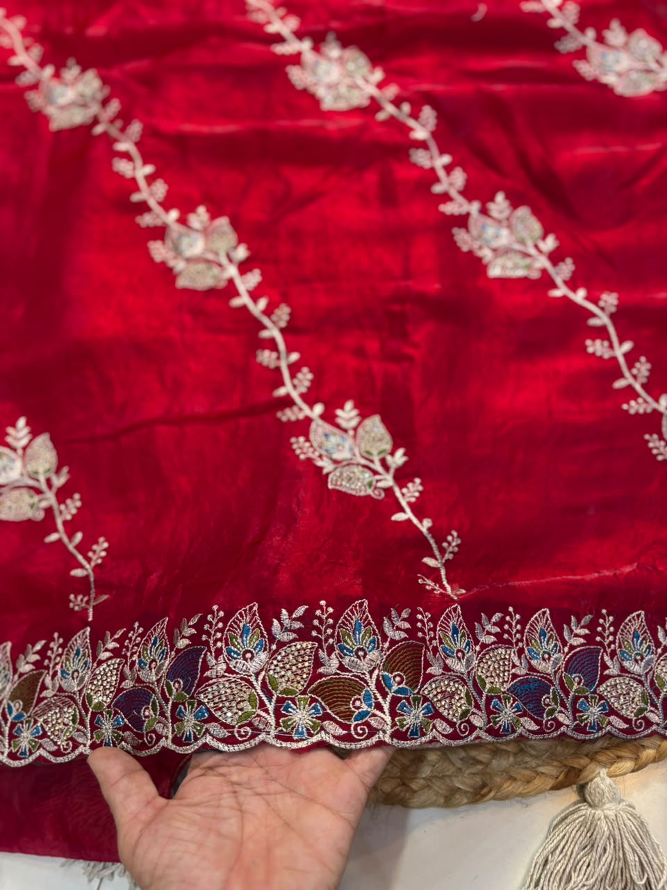 Royal Diamond Embroidered Designer Fancy Saree