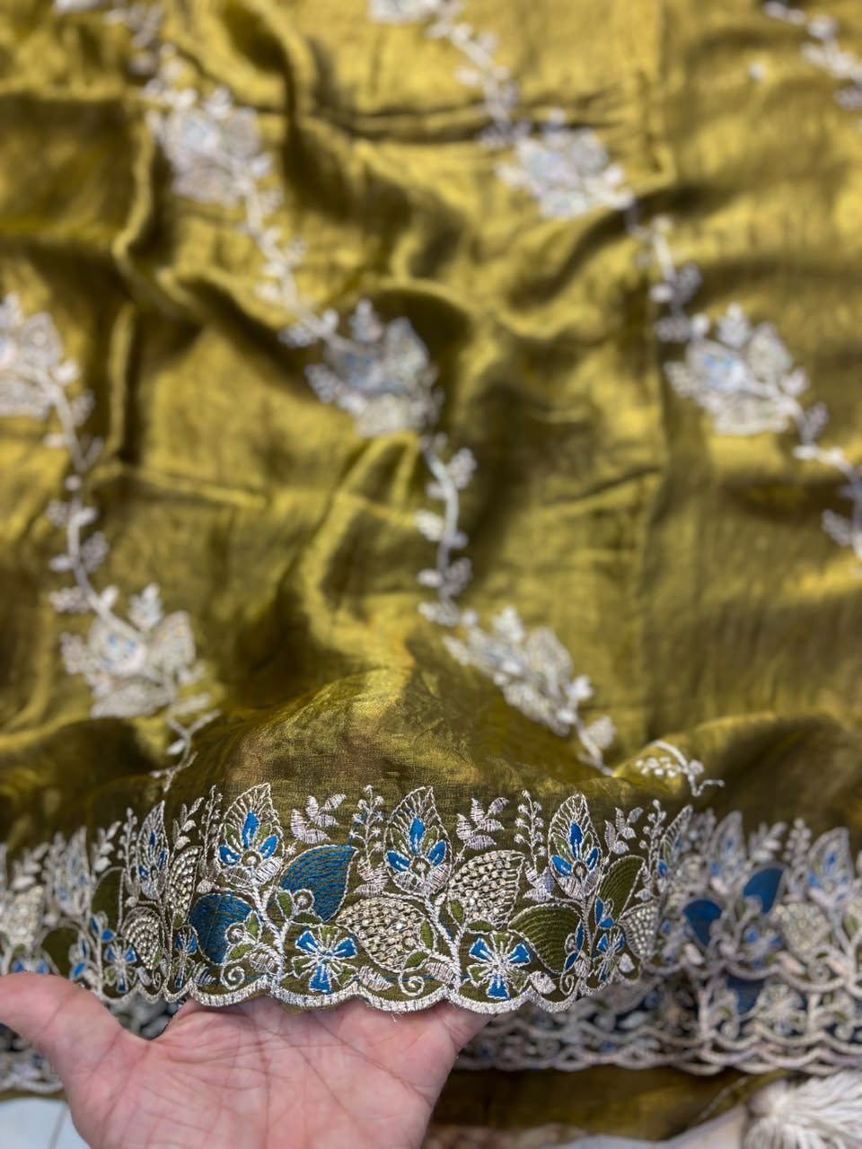 Royal Diamond Embroidered Designer Fancy Saree