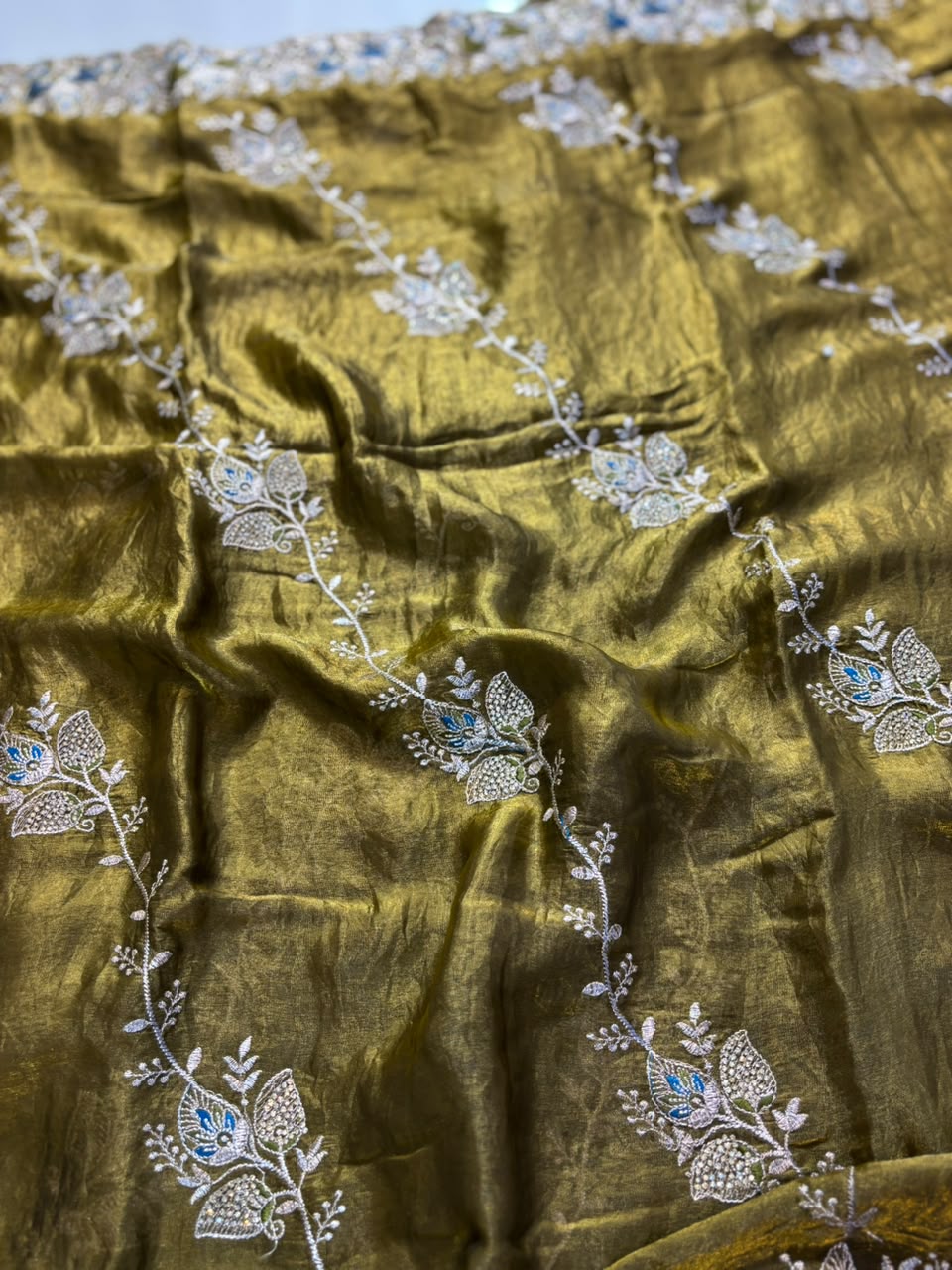 Royal Diamond Embroidered Designer Fancy Saree
