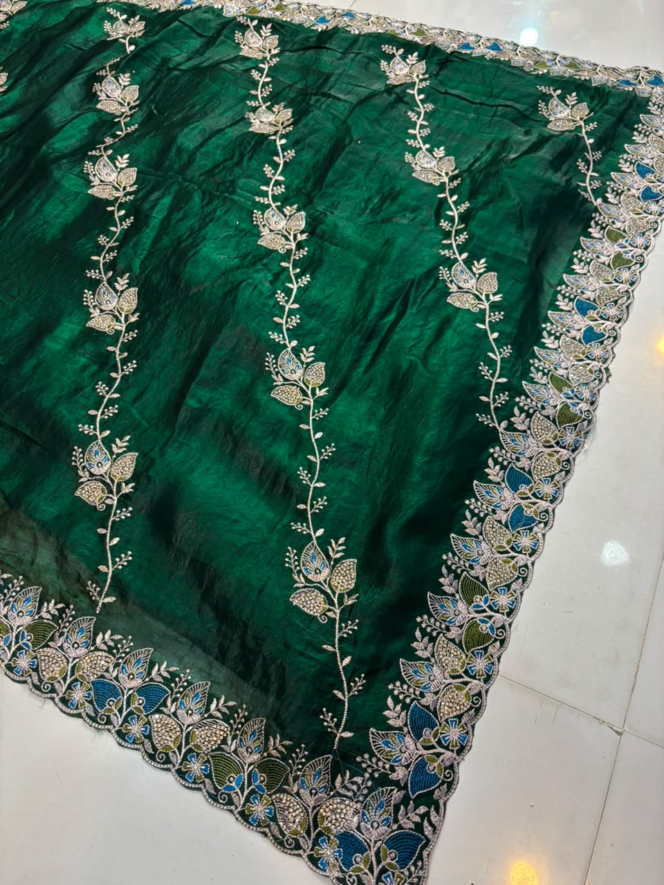 Royal Diamond Embroidered Designer Fancy Saree