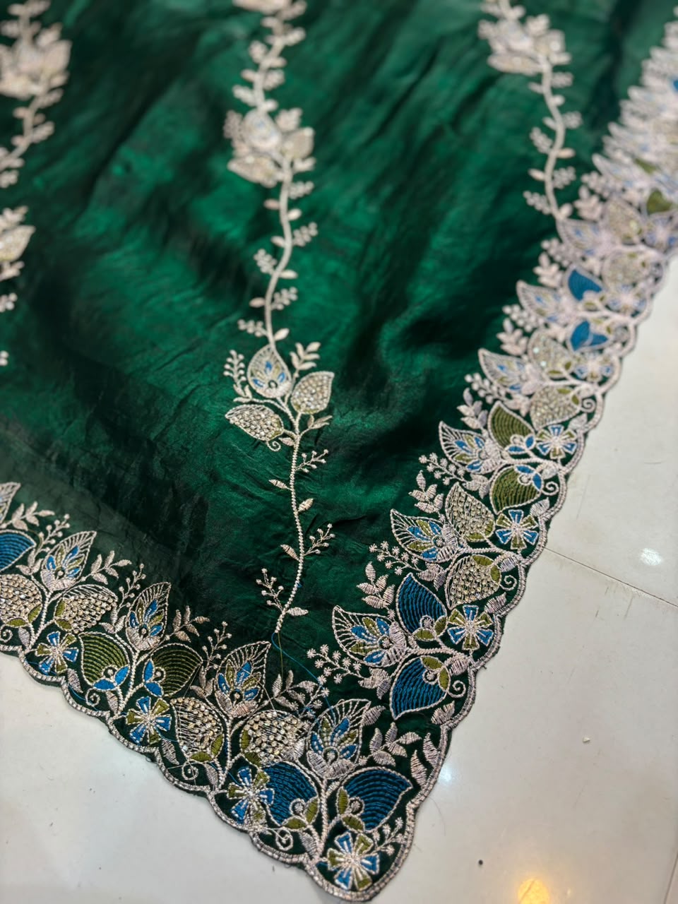 Royal Diamond Embroidered Designer Fancy Saree