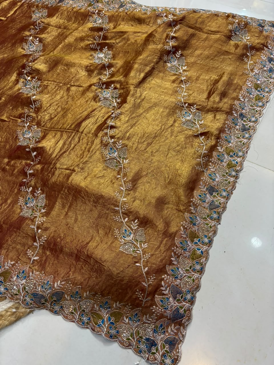 Royal Diamond Embroidered Designer Fancy Saree