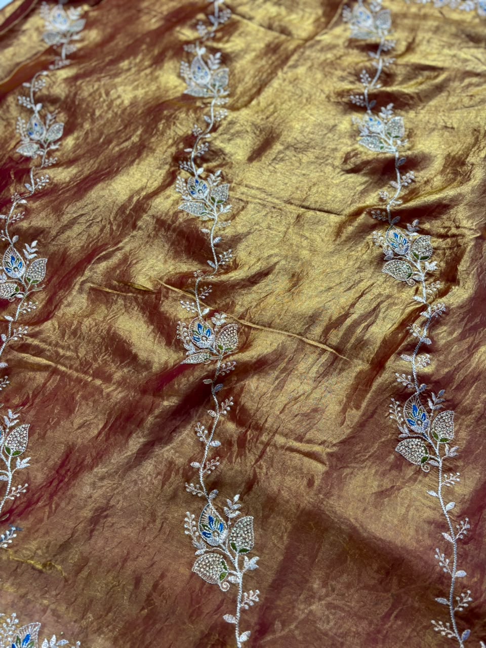 Royal Diamond Embroidered Designer Fancy Saree