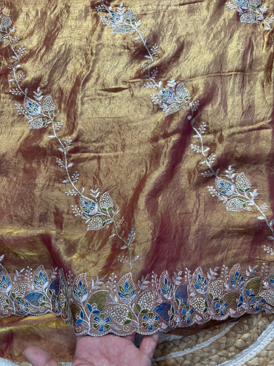 Royal Diamond Embroidered Designer Fancy Saree