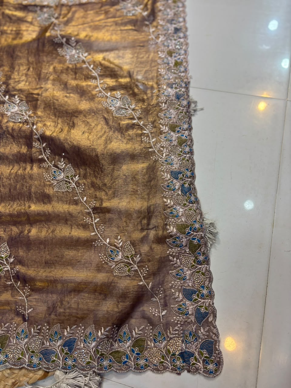 Royal Diamond Embroidered Designer Fancy Saree