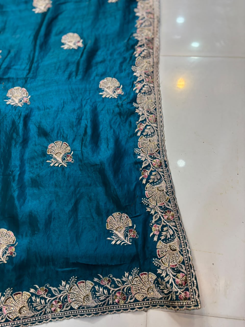 Royal Diamond Embroidered Designer Fancy Saree
