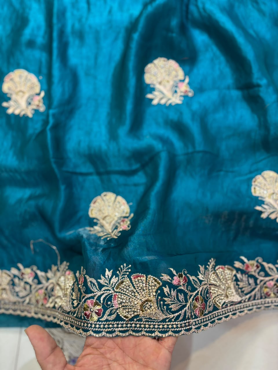 Royal Diamond Embroidered Designer Fancy Saree