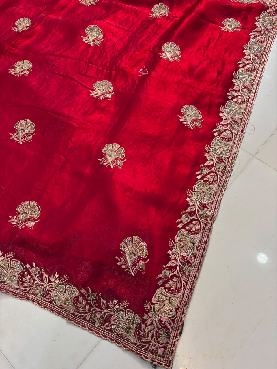 Royal Diamond Embroidered Designer Fancy Saree