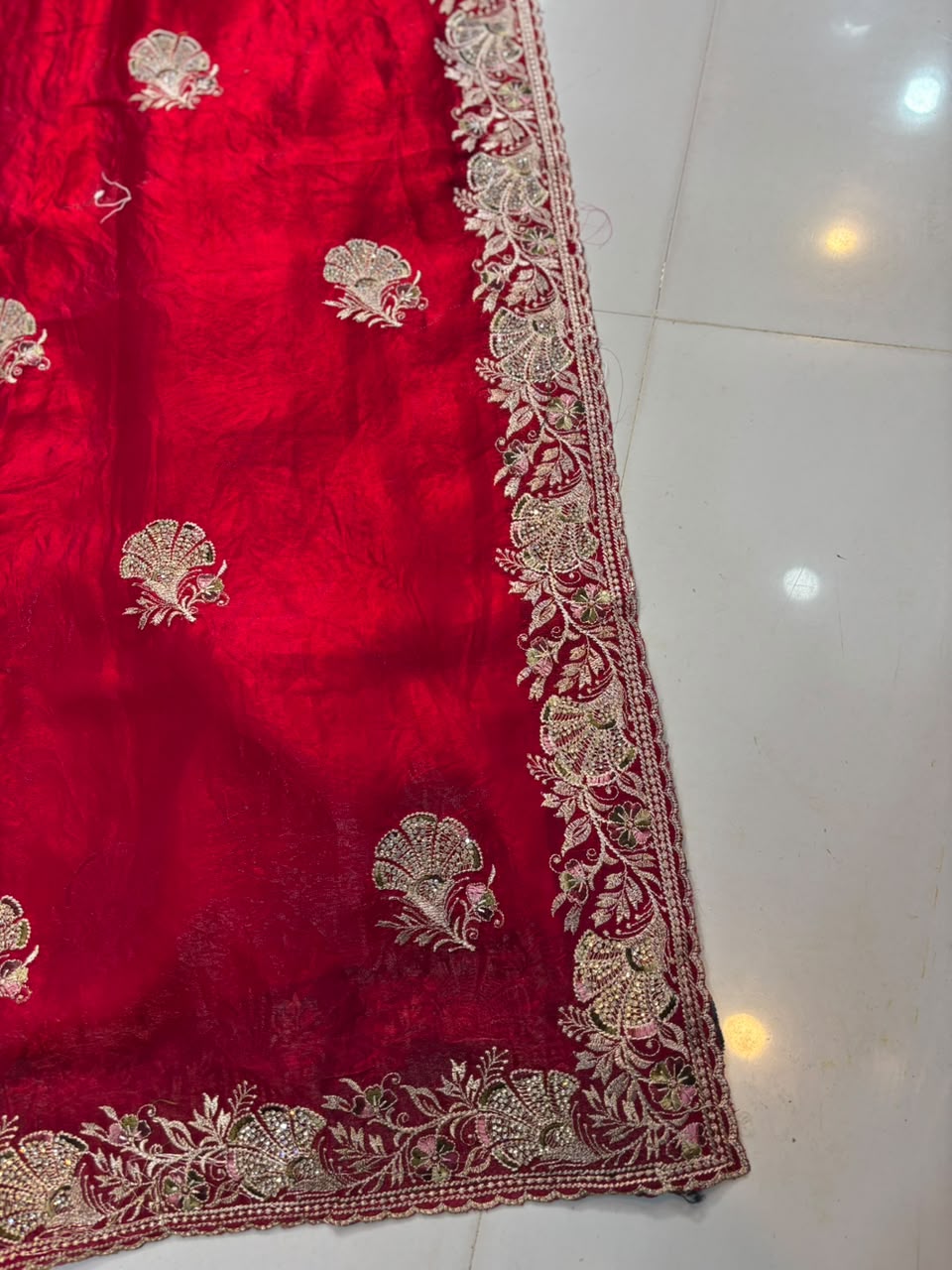 Royal Diamond Embroidered Designer Fancy Saree