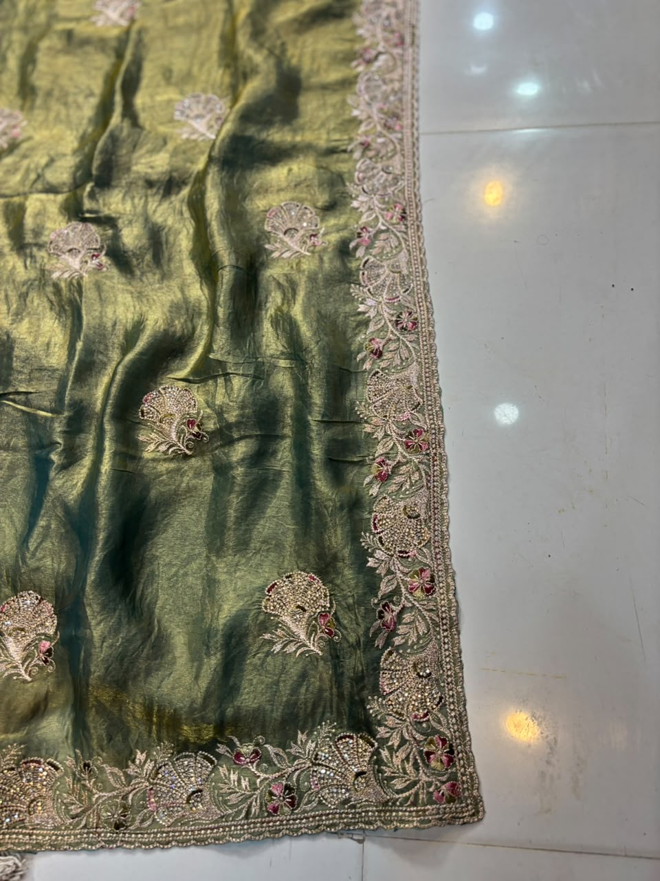 Royal Diamond Embroidered Designer Fancy Saree