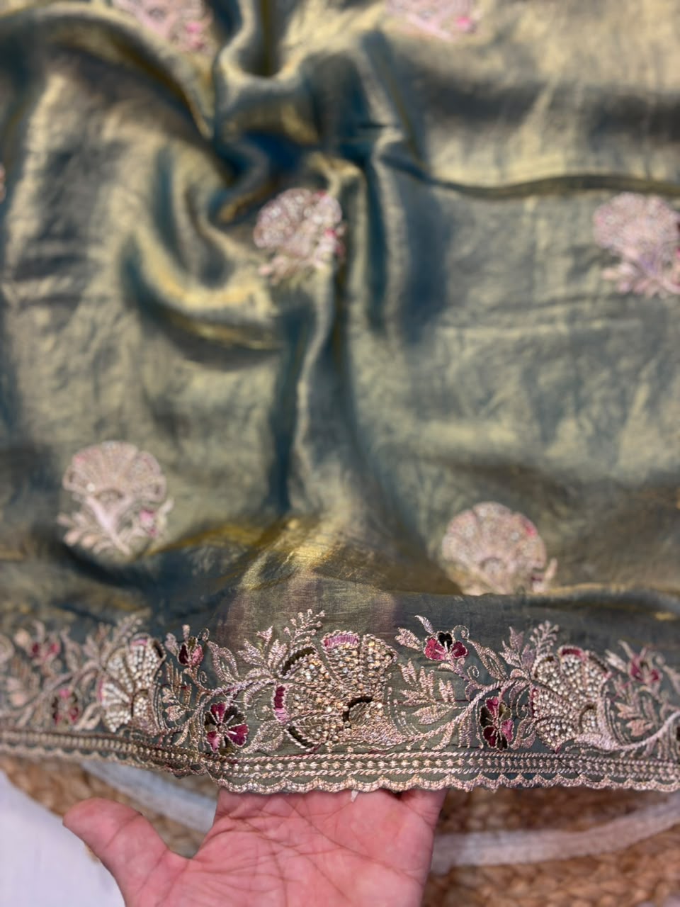 Royal Diamond Embroidered Designer Fancy Saree