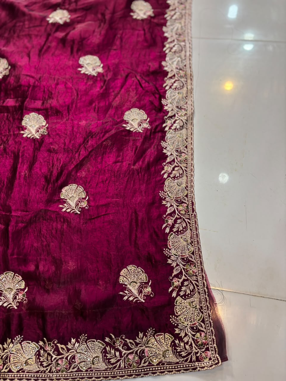 Royal Diamond Embroidered Designer Fancy Saree
