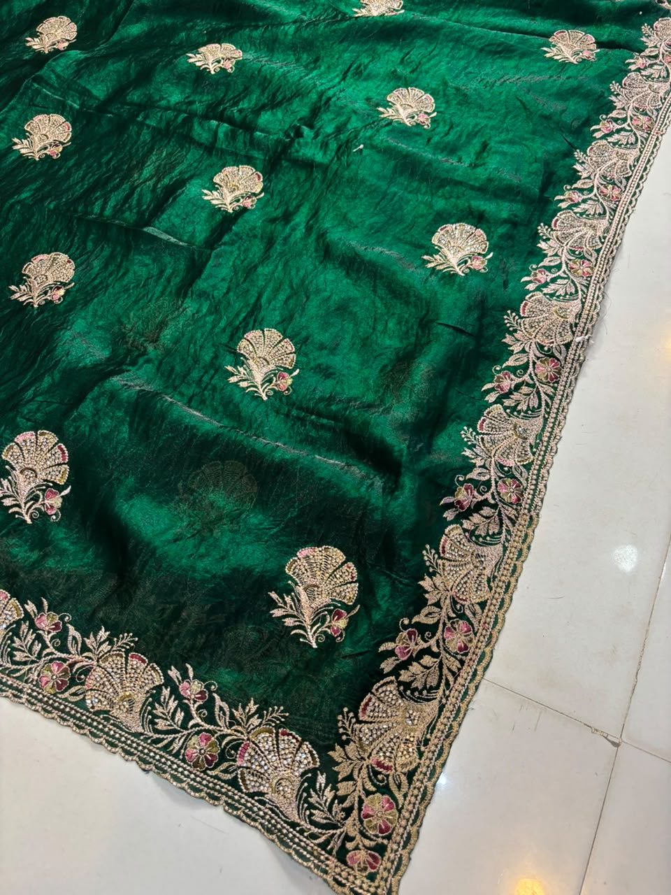 Royal Diamond Embroidered Designer Fancy Saree