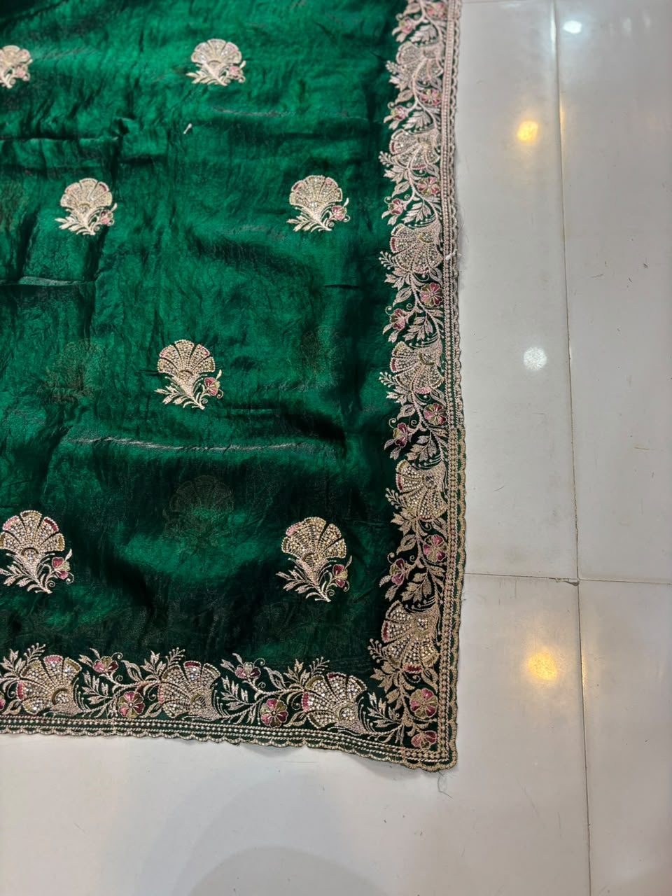 Royal Diamond Embroidered Designer Fancy Saree