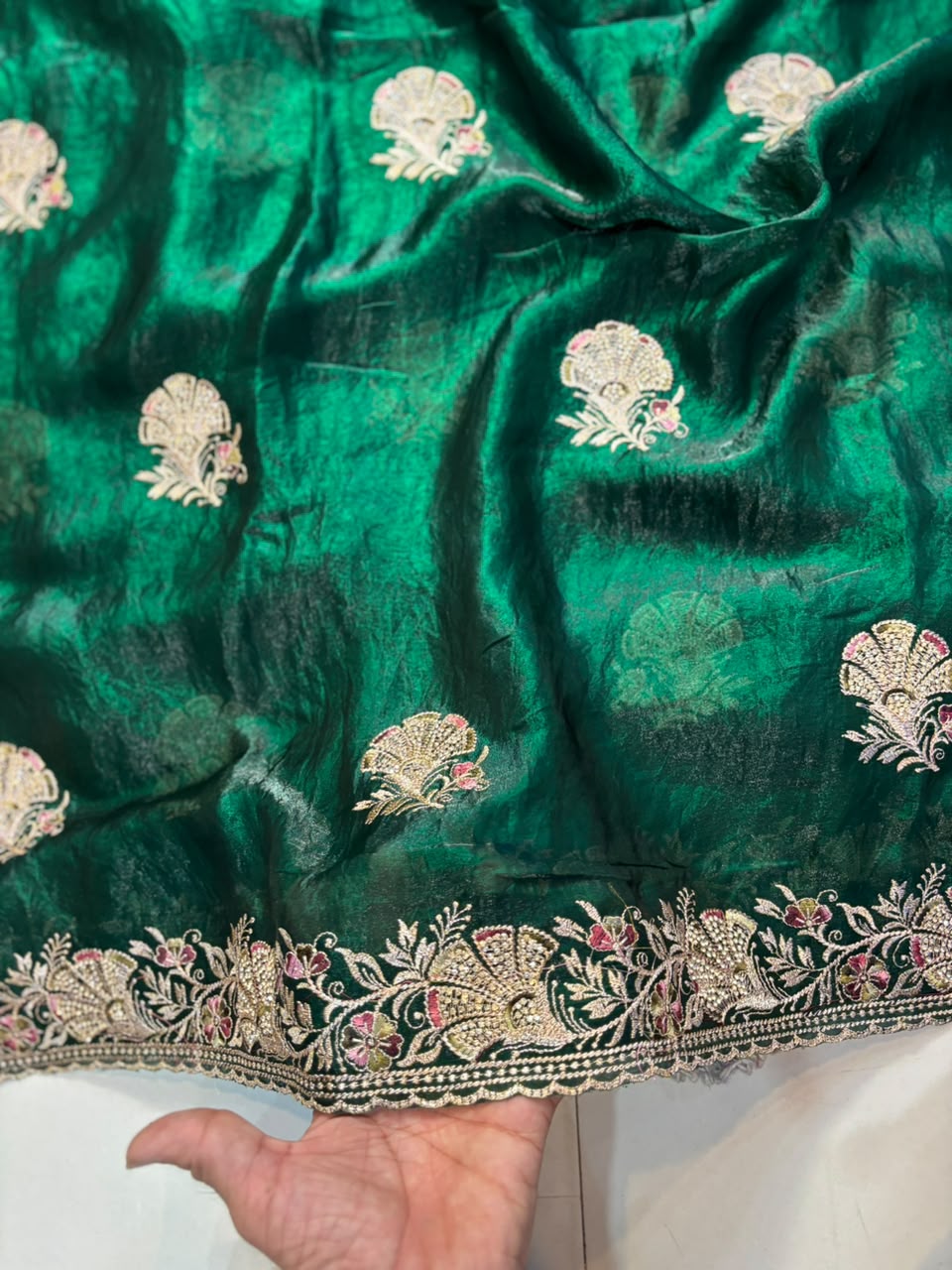 Royal Diamond Embroidered Designer Fancy Saree