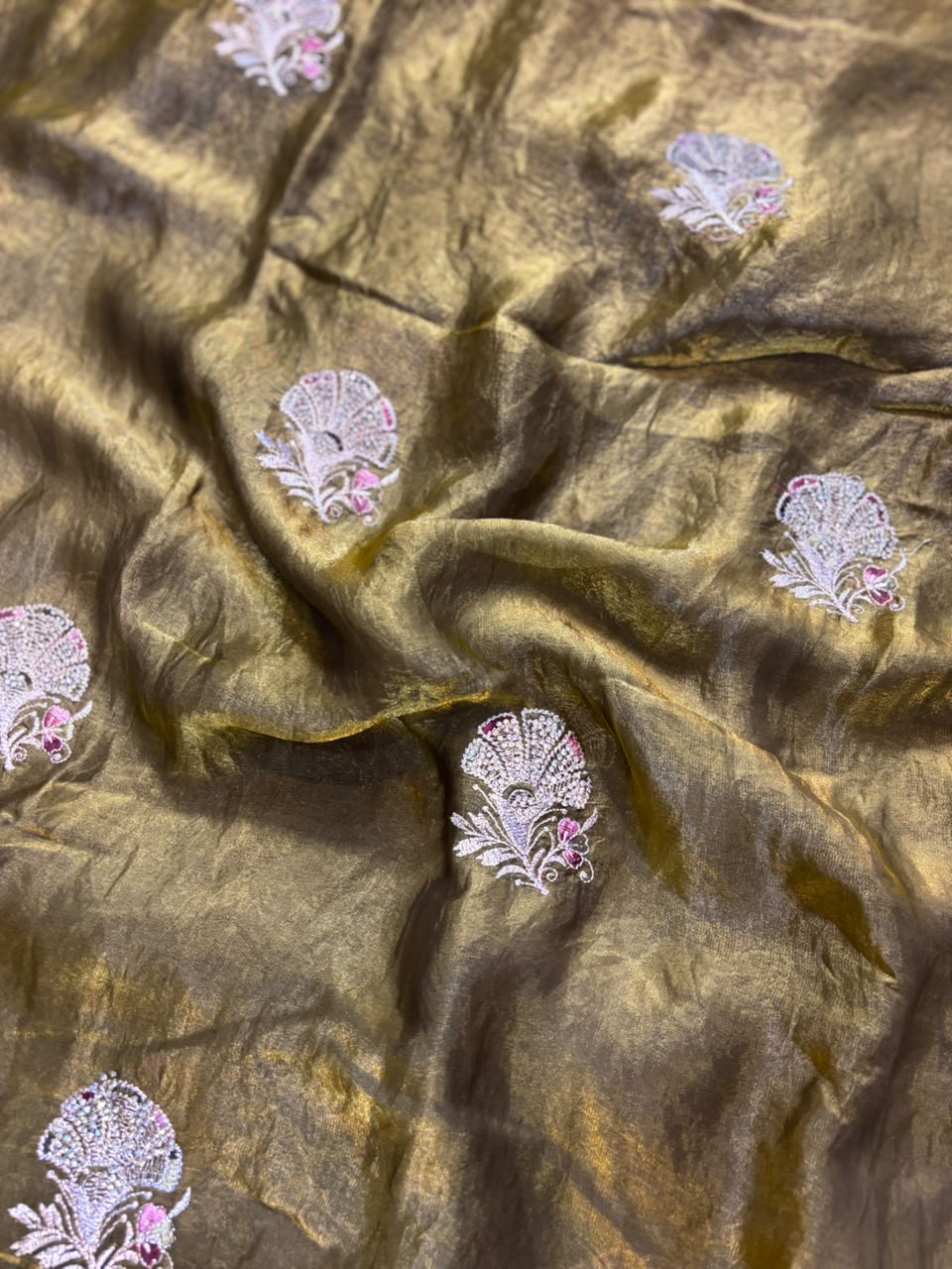 Royal Diamond Embroidered Designer Fancy Saree