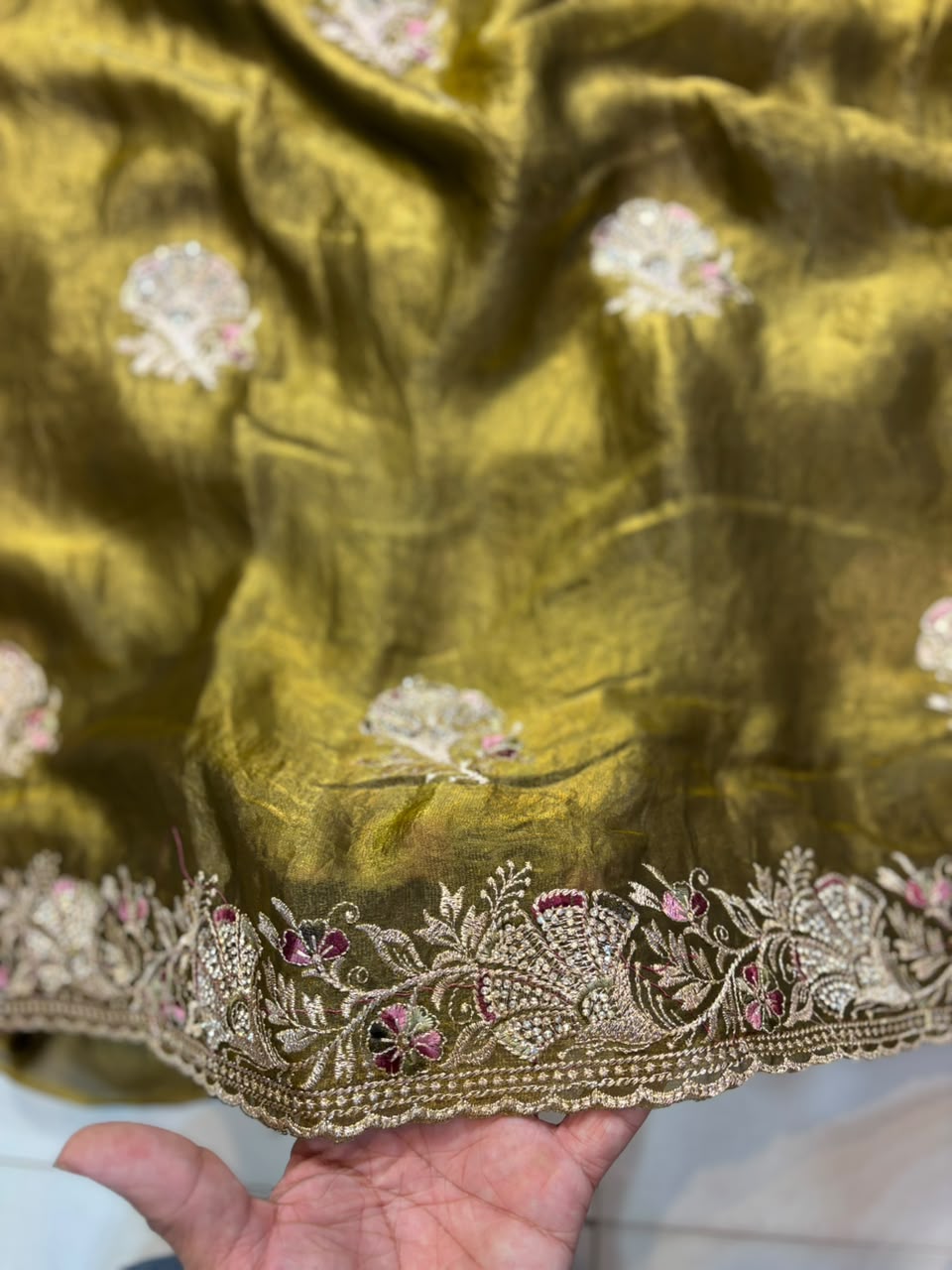Royal Diamond Embroidered Designer Fancy Saree