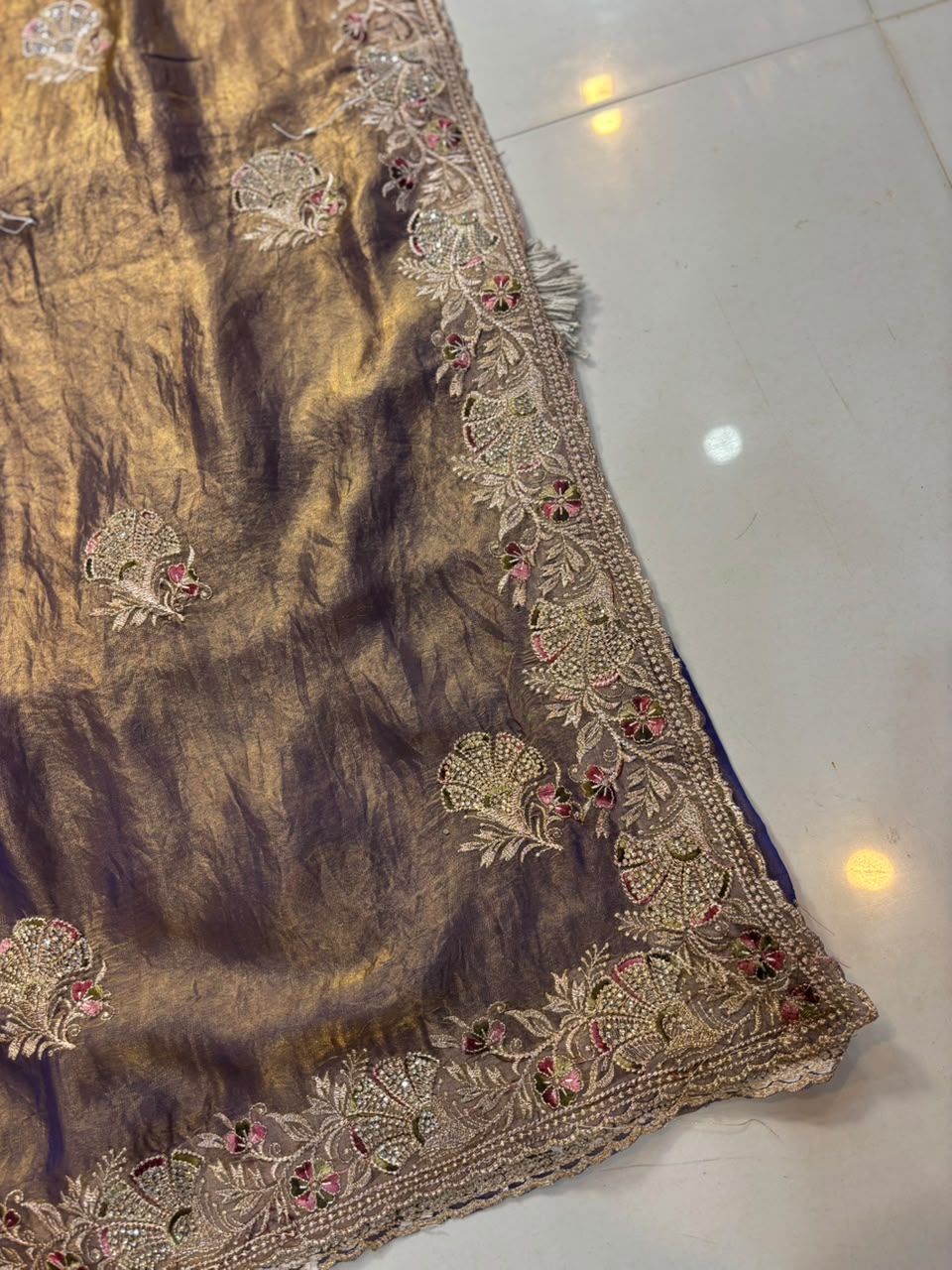 Royal Diamond Embroidered Designer Fancy Saree