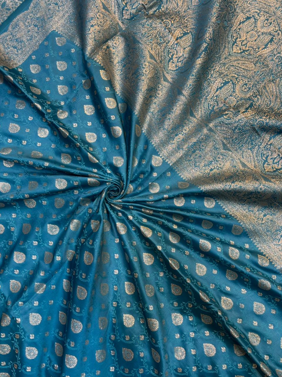 Soft Satin Silk Kathpadar Saree with Zari Work