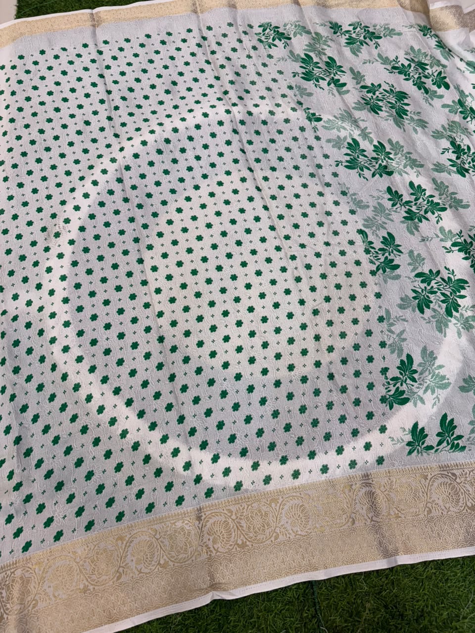Moss Mellow Soft Kanjivaram Border Saree