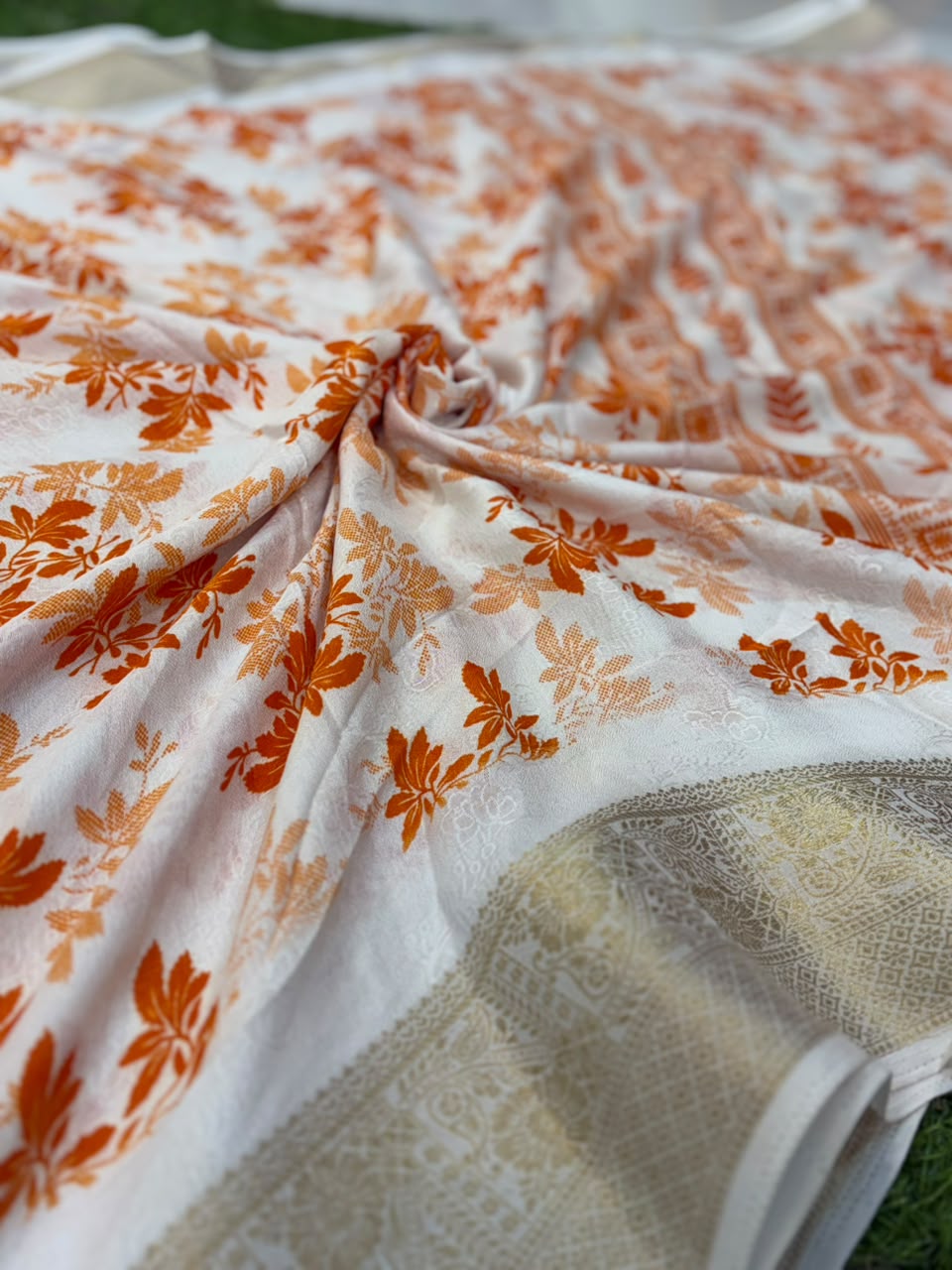 Moss Mellow Soft Kanjivaram Border Saree