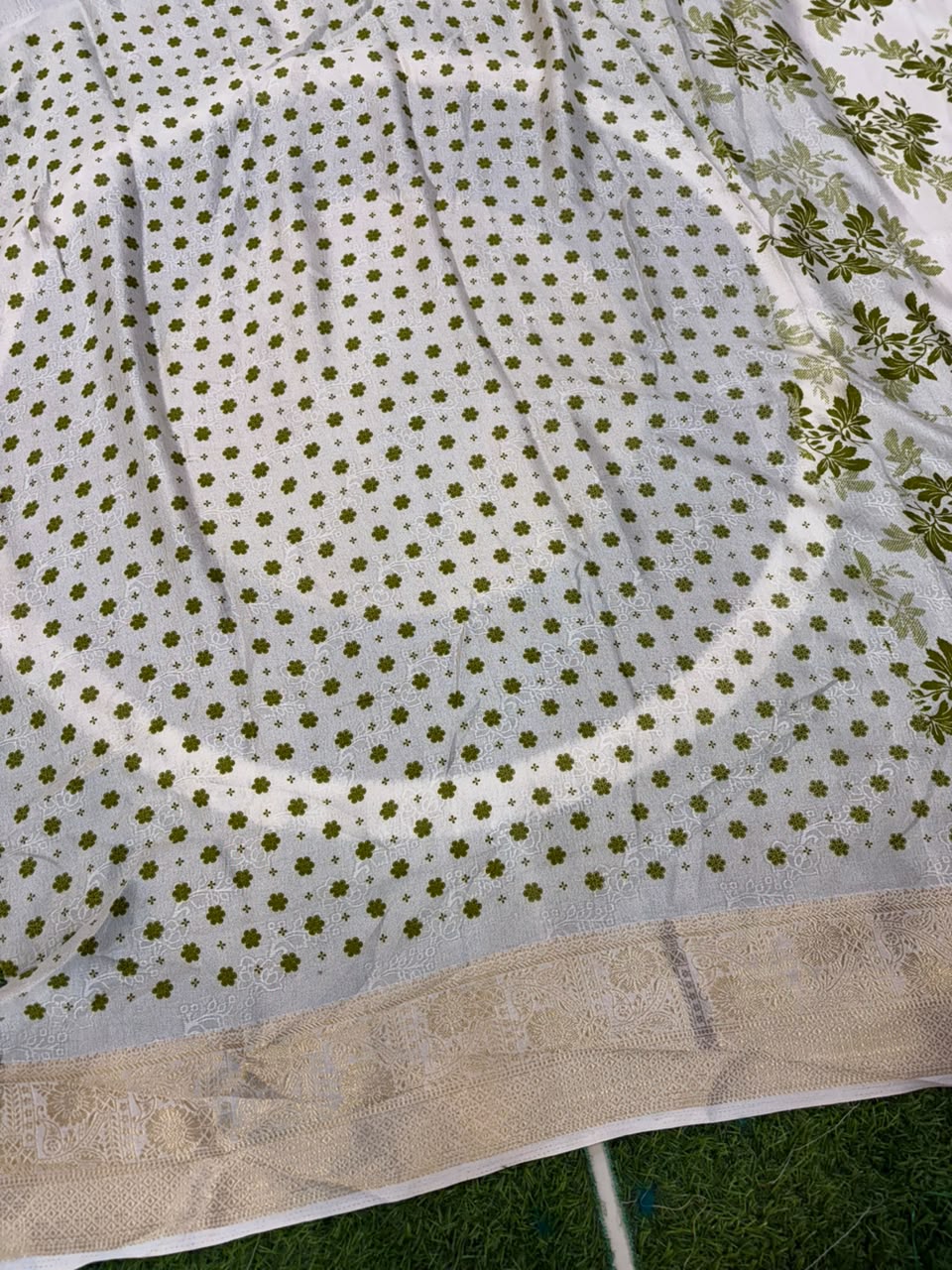 Moss Mellow Soft Kanjivaram Border Saree