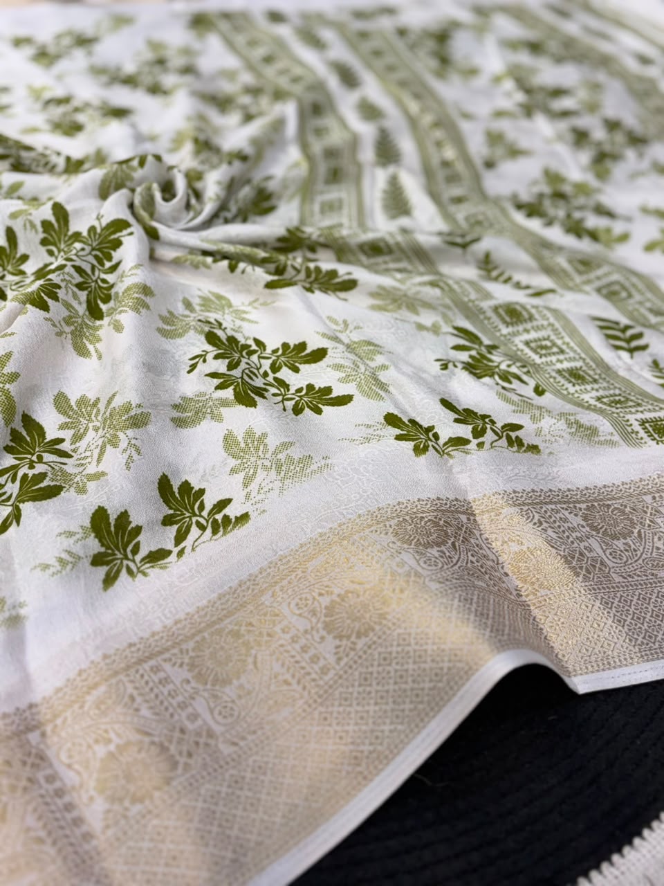 Moss Mellow Soft Kanjivaram Border Saree
