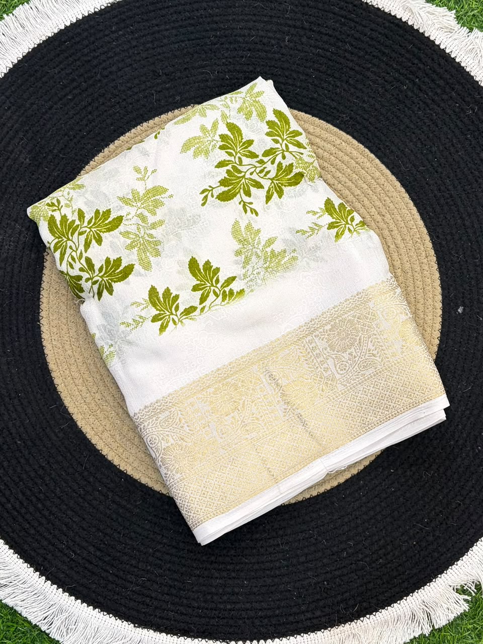 Moss Mellow Soft Kanjivaram Border Saree