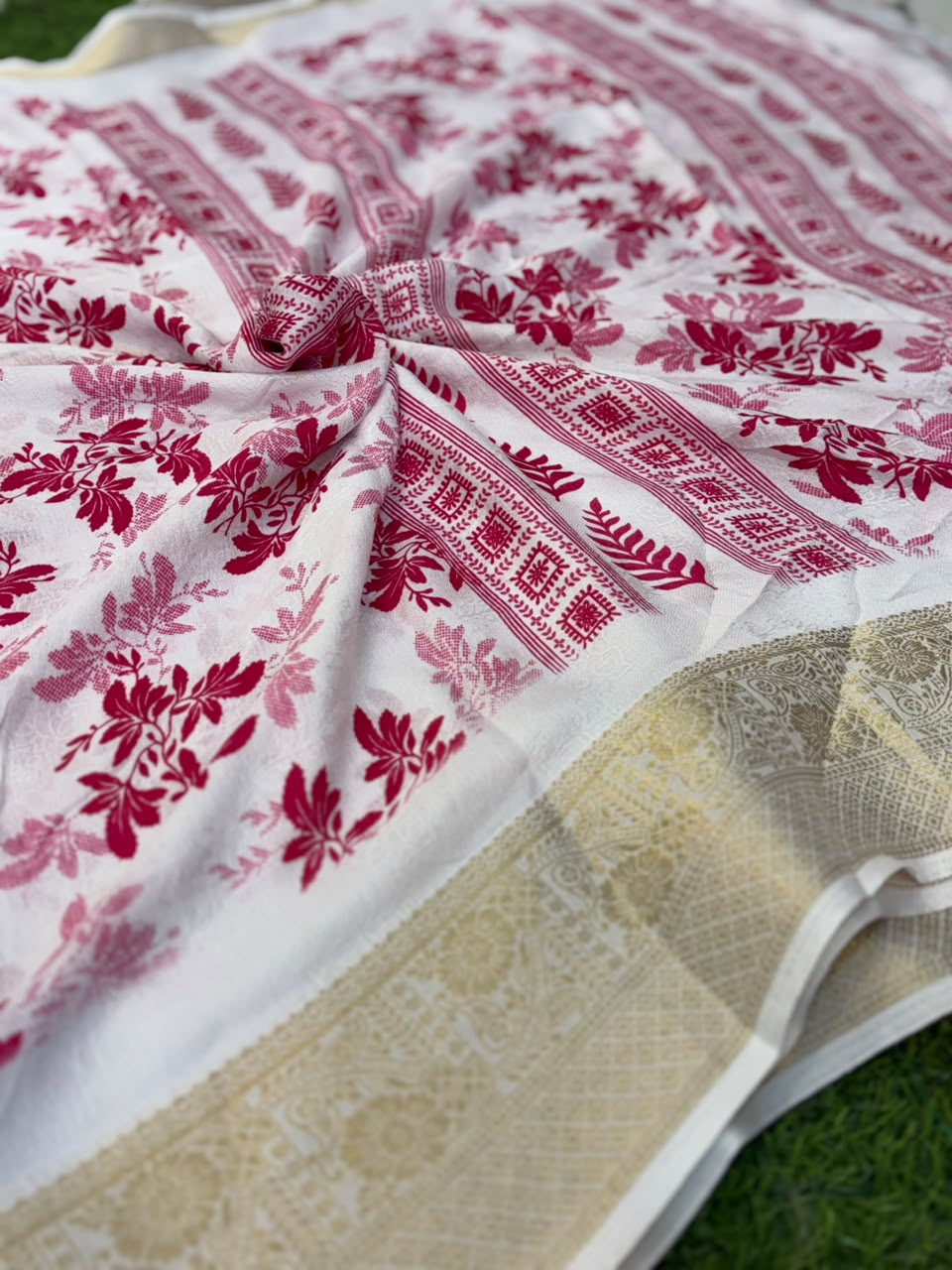Moss Mellow Soft Kanjivaram Border Saree