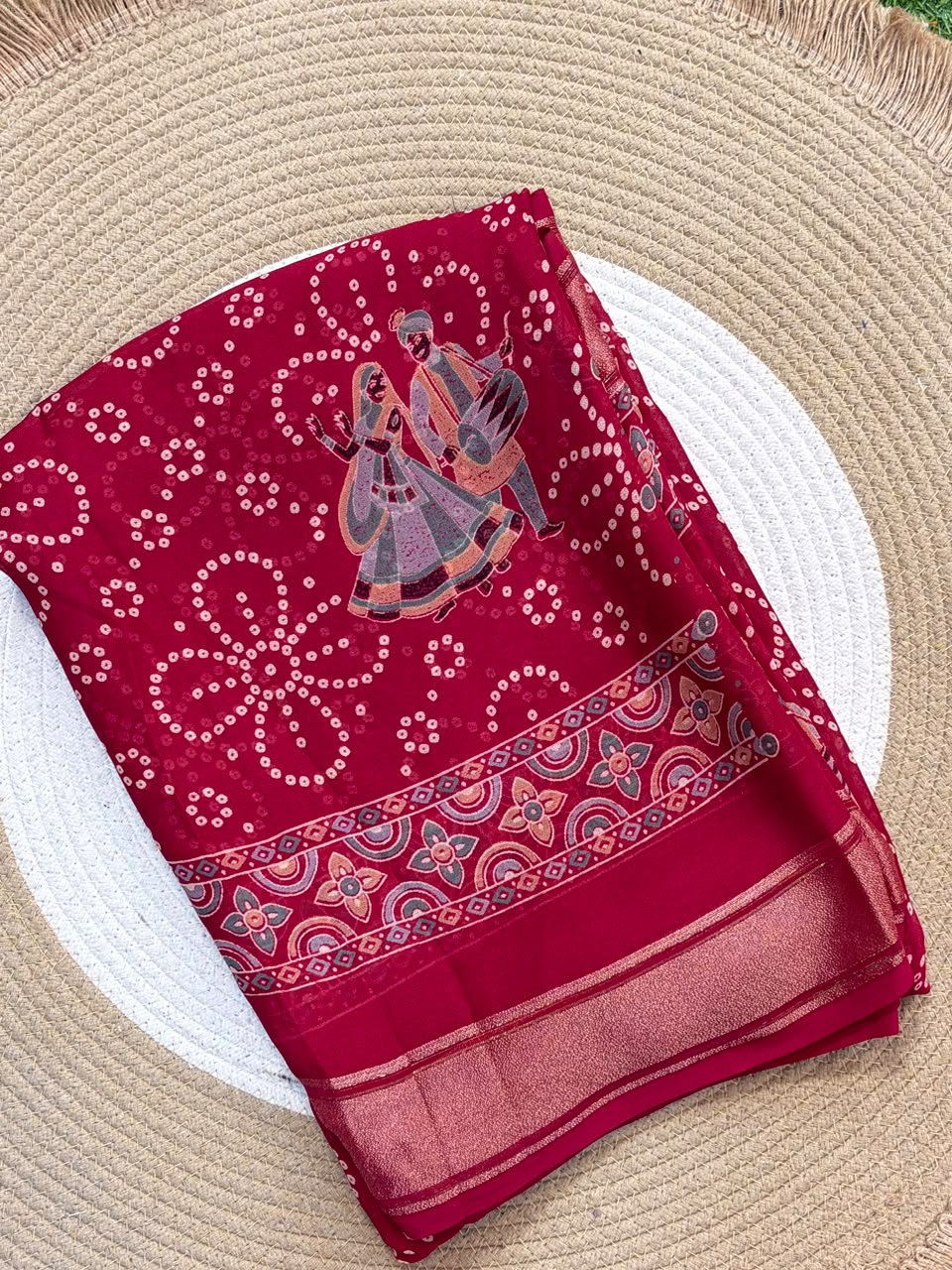 Navratri Special Bandhani Saree with Satin Border