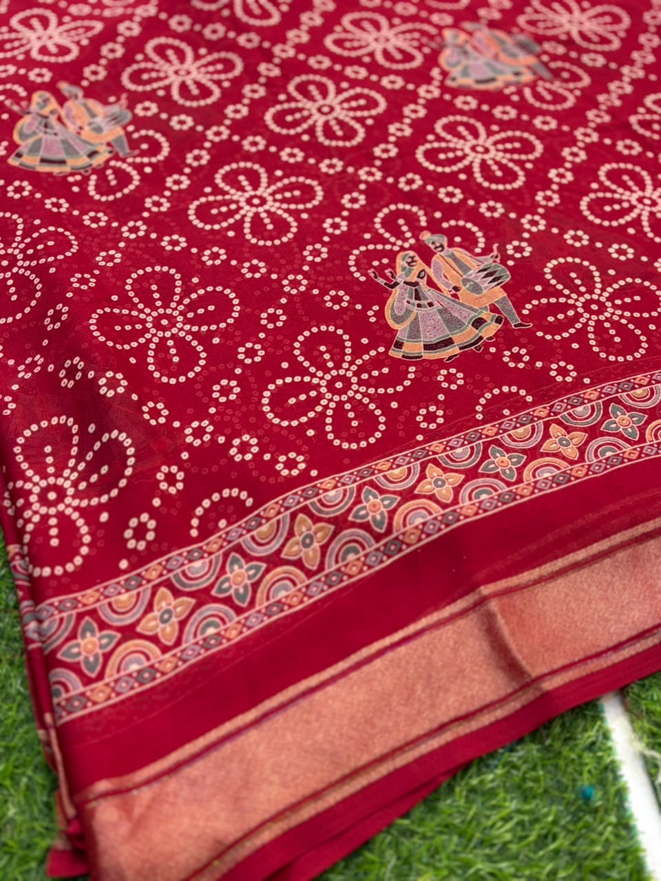 Navratri Special Bandhani Saree with Satin Border